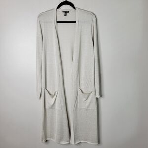 Eileen Fisher Linen Blend Tunic Cardigan